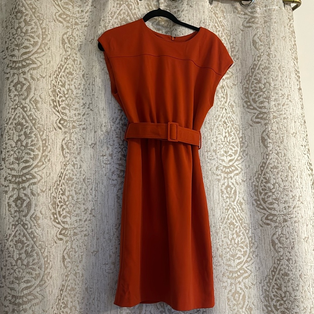 Calvin Klein Orange Belted Dress | Size 4